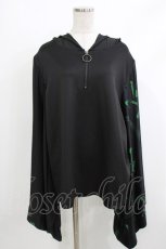 画像1: NieR Clothing / STRETCH PULLOVER着物風袖【和柄漢字】  黒 H-26-04-10-042-PU-TO-KB-ZH (1)