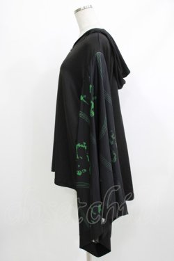 画像2: NieR Clothing / STRETCH PULLOVER着物風袖【和柄漢字】  黒 H-26-04-10-042-PU-TO-KB-ZH