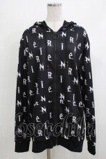 画像1: NieR Clothing / 総柄ZIPパーカー  黒×ロゴ H-26-04-10-047-PU-TO-KB-ZH (1)