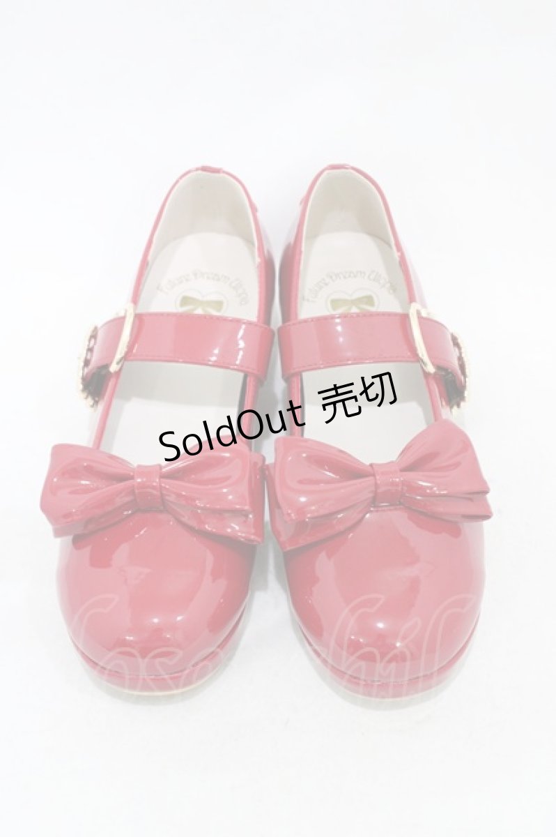 画像1: Amavel / リボン付ストラップパンプス M/23cm~23.5cm レッド H-26-04-10-1001-CA-SH-NS-ZH (1)