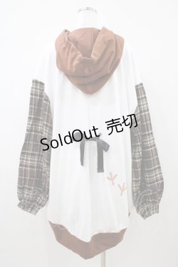 画像2: Favorite / チェック切替パーカー Free オフ/ブラウン H-26-04-10-1038-LO-TO-NS-ZH