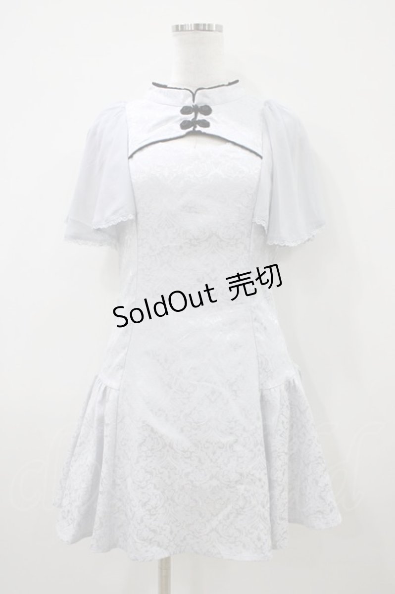 画像1: axes femme POETIQUE / チャイナデザインミニワンピース M グレー H-26-04-10-1039-AX-OP-NS-ZH (1)