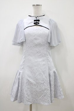 画像1: axes femme POETIQUE / チャイナデザインミニワンピース M グレー H-26-04-10-1039-AX-OP-NS-ZH