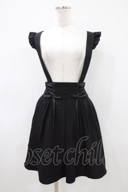画像1: Secret Honey / バックリボンサスペンダースカート Free ブラック H-26-04-10-1047-CA-SK-NS-ZH
