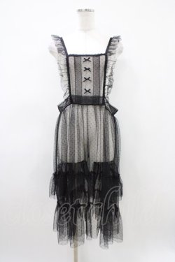 画像1: m petit by misako / TT*AOKドットリボンエプロン M ブラック H-26-04-10-1051-LO-OP-NS-ZH