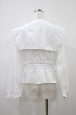 画像2: DearMyLoveRose / ビッグフリル襟ペプラムブラウス L オフ H-26-04-10-1057-EL-BL-NS-ZH