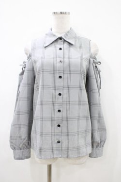 画像1: MA*RS / チェックブラウス Free ブラック H-26-04-10-1066-EL-BL-NS-ZH