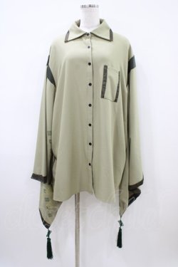 画像1: Favorite / 和袖ブラウス M カーキ H-26-04-10-1067-LO-BL-NS-ZH