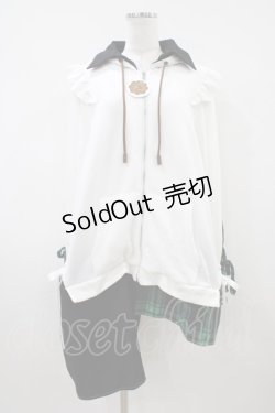 画像1: Favorite / レイヤード風パーカー Free オフ/グリーン H-26-04-10-1068-LO-TO-NS-ZH