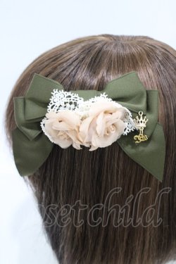 画像2: Innocent World / クラウンチャームローズクリップ  グリーン H-26-04-10-1014-IW-AC-NS-ZH