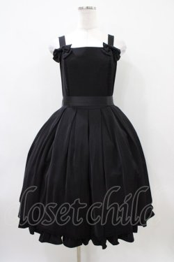 画像1: LIEF / ノーブルシフォンバッスルジャンパースカート M ブラック H-26-04-10-1027-LO-OP-NS-ZH