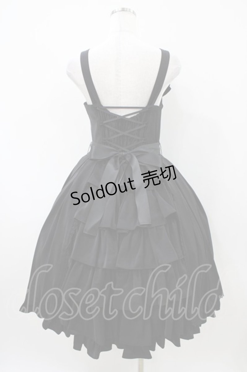 画像2: LIEF / ノーブルシフォンバッスルジャンパースカート M ブラック H-26-04-10-1027-LO-OP-NS-ZH (2)