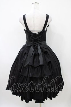 画像2: LIEF / ノーブルシフォンバッスルジャンパースカート M ブラック H-26-04-10-1027-LO-OP-NS-ZH