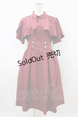 画像1: axes femme / チェーン付ハイウエストワンピース Free レッド H-26-04-10-1030-AX-OP-NS-ZH