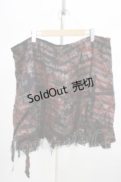 画像2: h.NAOTO / レイヤードプリントスカート  黒×赤 H-26-04-10-052-HN-SK-AK-ZH