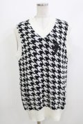 NieR Clothing / ニットベスト  千鳥柄（白×黒） H-26-04-10-053-PU-TO-KB-ZH