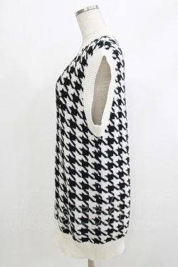 画像2: NieR Clothing / ニットベスト  千鳥柄（白×黒） H-26-04-10-053-PU-TO-KB-ZH