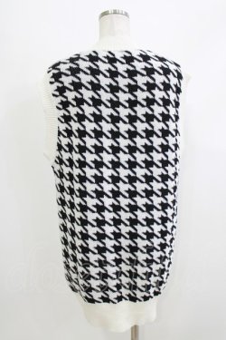 画像3: NieR Clothing / ニットベスト  千鳥柄（白×黒） H-26-04-10-053-PU-TO-KB-ZH
