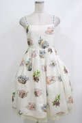Emily Temple cute / Flower TEA PARTYキャミソールワンピース  オフホワイト H-26-04-10-006-ET-OP-KB-ZH