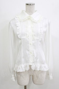 画像1: ATELIER PIERROT / ヨーク切替ブラウス  ホワイト H-26-04-10-058-EL-BL-KB-ZH