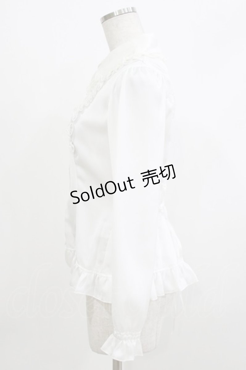 画像2: ATELIER PIERROT / ヨーク切替ブラウス  ホワイト H-26-04-10-058-EL-BL-KB-ZH (2)