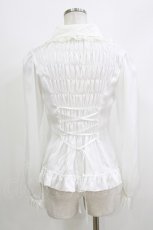 画像3: ATELIER PIERROT / ヨーク切替ブラウス  ホワイト H-26-04-10-058-EL-BL-KB-ZH (3)