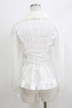 画像3: ATELIER PIERROT / ヨーク切替ブラウス  ホワイト H-26-04-10-058-EL-BL-KB-ZH