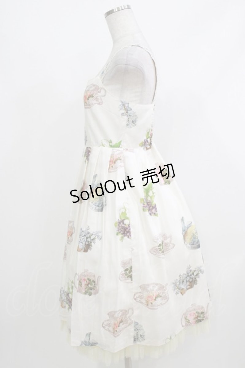 画像2: Emily Temple cute / Flower TEA PARTYキャミソールワンピース  オフホワイト H-26-04-10-006-ET-OP-KB-ZH (2)