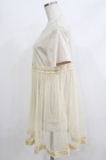 画像2: merry jenny / チュールレイヤードTシャツ  ベージュ H-26-04-10-062-LO-TO-KB-ZH (2)