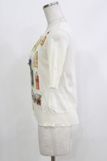 画像2: Jane Marple / Savons du Bonheurのデコパージュカーディガン  アイボリー H-26-04-10-065-JM-TO-KB-ZH (2)