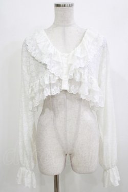 画像1: merry jenny / スカラップfrillボレロ  オフホワイト H-26-04-10-067-LO-TO-KB-ZH
