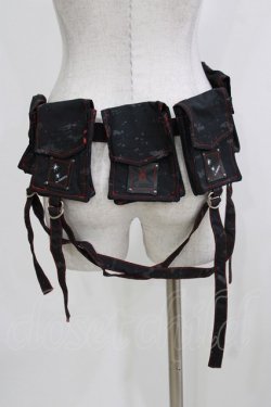 画像2: HN+nois / ウエストポーチ  黒×赤 H-26-04-10-070-HN-BG-AK-ZH