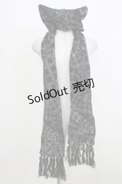 画像1: h.NAOTO / 猫耳フード付きニットストール  黒 H-26-04-10-071-HN-ZA-AK-ZH