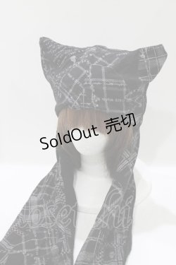 画像2: h.NAOTO / 猫耳フード付きニットストール  黒 H-26-04-10-071-HN-ZA-AK-ZH