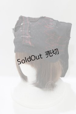 画像1: h.NAOTO / うさ耳カスタム帽子  黒 H-26-04-10-076-HN-AC-AK-ZH