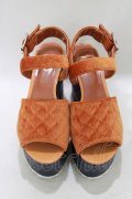 merry jenny / ベロアキルティング厚底サンダル M オレンジ H-26-04-10-080-LO-SH-KB-ZH