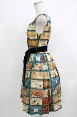 画像2: Jane Marple / ブリティッシュチョコレートバースクエアドレス  ピーコックブルー H-26-04-10-009-JM-SK-KB-ZH (2)