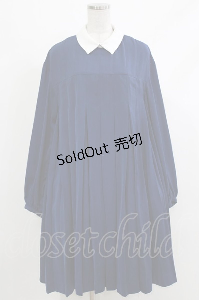 画像1: Candy Stripper / PLEATS ONE-PIECE  ネイビー H-26-04-10-012-PU-OP-KB-ZH (1)