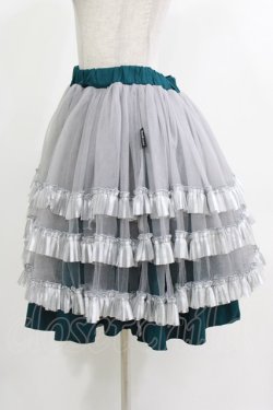 画像6: Ozz Croce / プリントギャザースカート  グリーン×グレーチュール H-26-04-10-014-OO-SK-KB-ZH