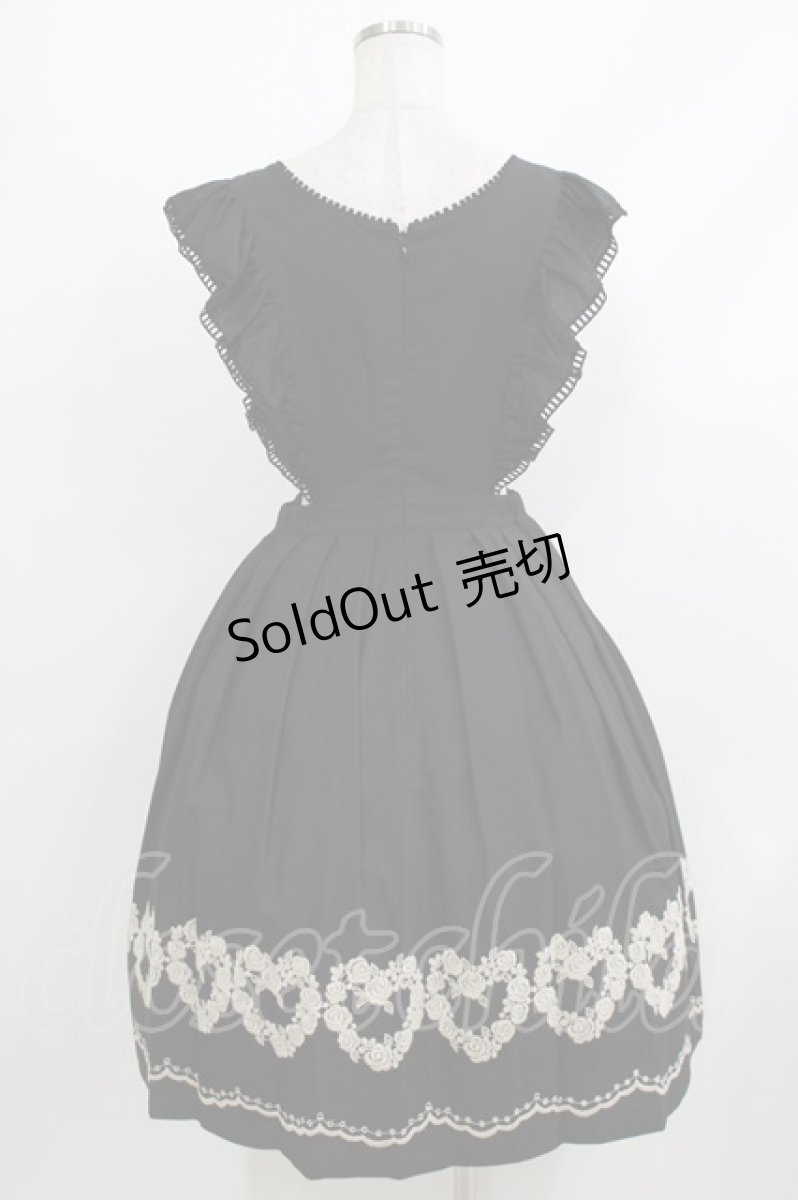 画像3: Leur Getter / フラワーハート刺繍エプロンワンピース  ブラック H-26-04-10-002-LU-OP-KB-ZH (3)