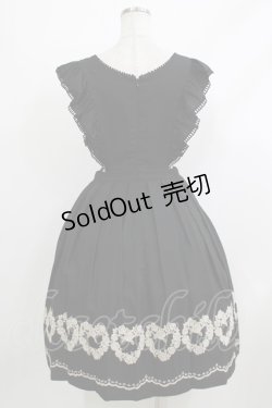 画像3: Leur Getter / フラワーハート刺繍エプロンワンピース  ブラック H-26-04-10-002-LU-OP-KB-ZH