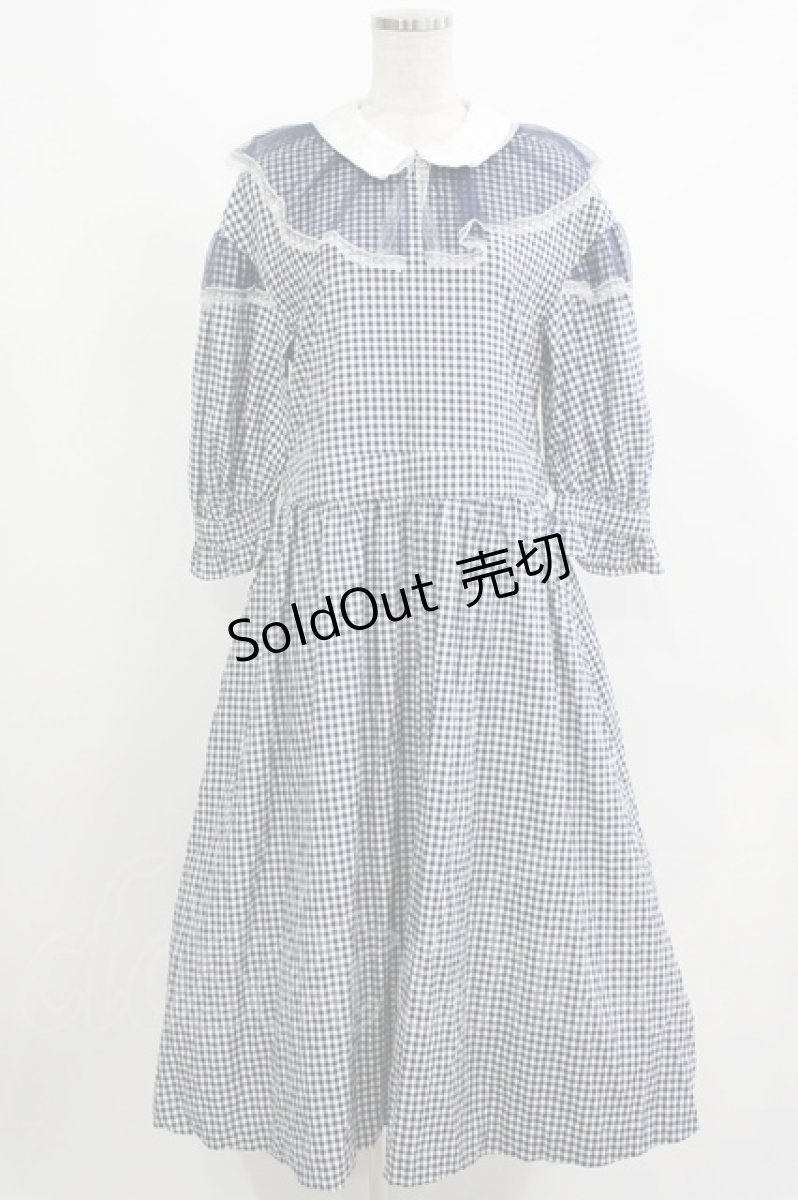 画像1: Candy Stripper / GINGHAM TULLEワンピース  ネイビー H-26-04-10-017-PU-OP-KB-ZH (1)