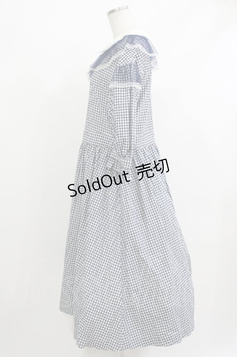画像2: Candy Stripper / GINGHAM TULLEワンピース  ネイビー H-26-04-10-017-PU-OP-KB-ZH (2)