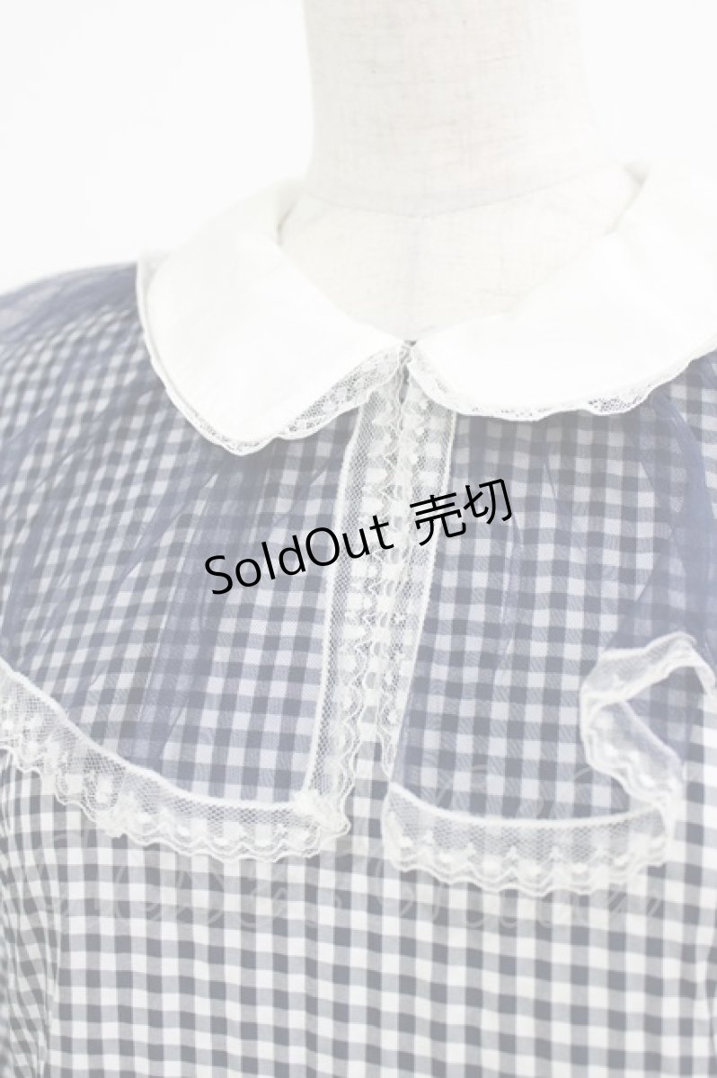 画像4: Candy Stripper / GINGHAM TULLEワンピース  ネイビー H-26-04-10-017-PU-OP-KB-ZH (4)