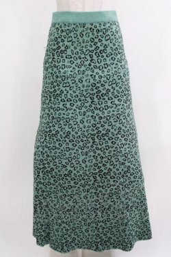 画像1: Candy Stripper / レオパードニットスカート  ミントグリーン H-26-04-10-021-PU-SK-KB-ZH