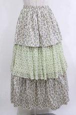 画像1: merry jenny / floralティアードスカート  グリーン H-26-04-10-022-LO-SK-KB-ZH (1)