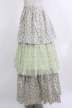 画像2: merry jenny / floralティアードスカート  グリーン H-26-04-10-022-LO-SK-KB-ZH