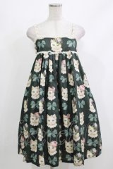 Leur Getter / Dress Up Catキャミワンピース  グリーン H-26-04-10-023-LU-OP-KB-ZH