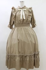 画像1: m petit by misako / NINA'SコラボAMハイショクメローワンピース L ベージュ H-26-04-11-042-LO-OP-NS-ZH (1)