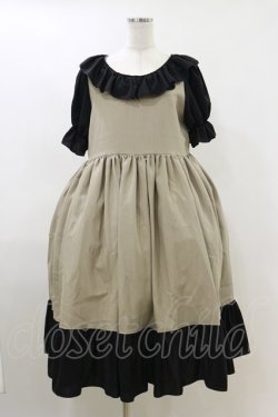 画像1: marcHenTica / ストライプワンピース Free ベージュ H-26-04-11-054-LO-OP-NS-ZH